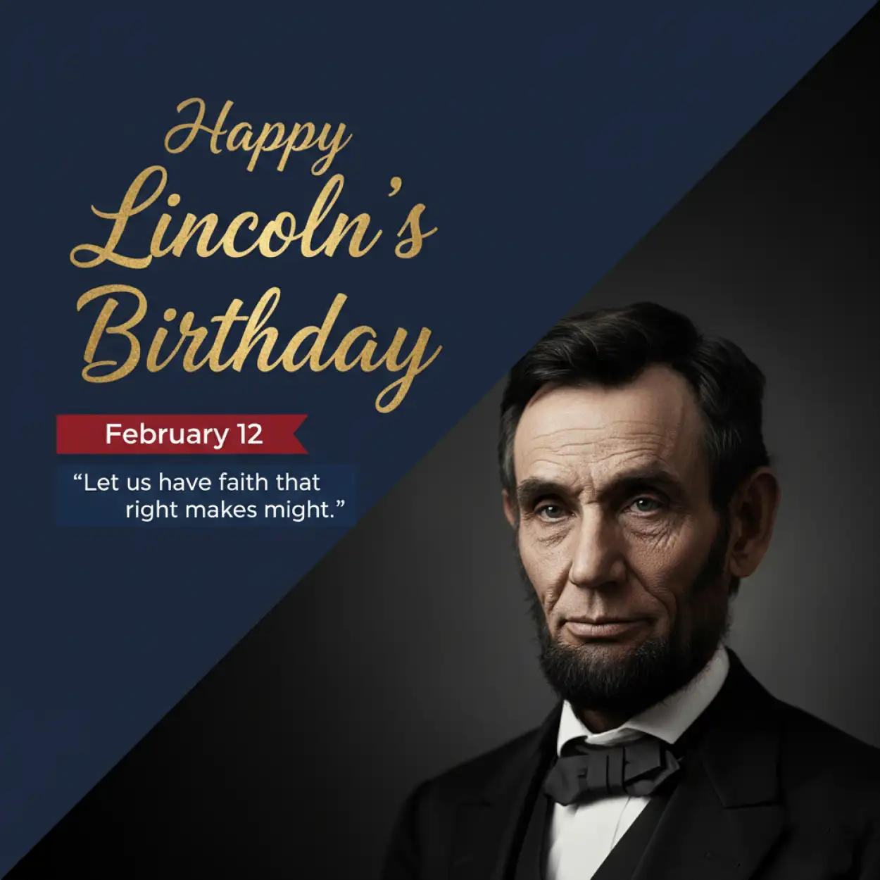 Free Download Lincolns Birthday Inspirational Caption - High Quality Happy Lincolns Birthday Background