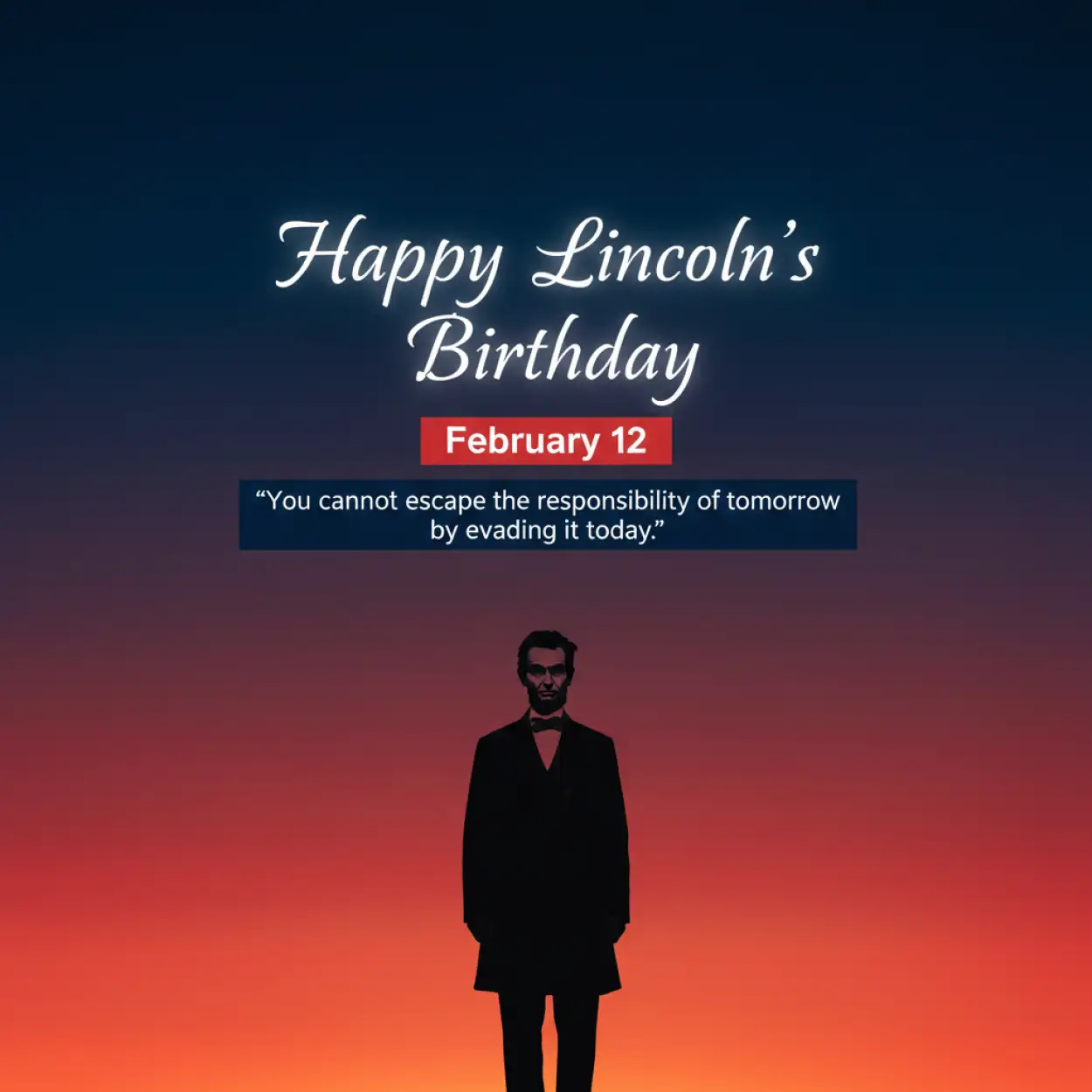 Free Download Lincolns Birthday Minimalist Poster Design - High Quality Happy Lincolns Birthday Background