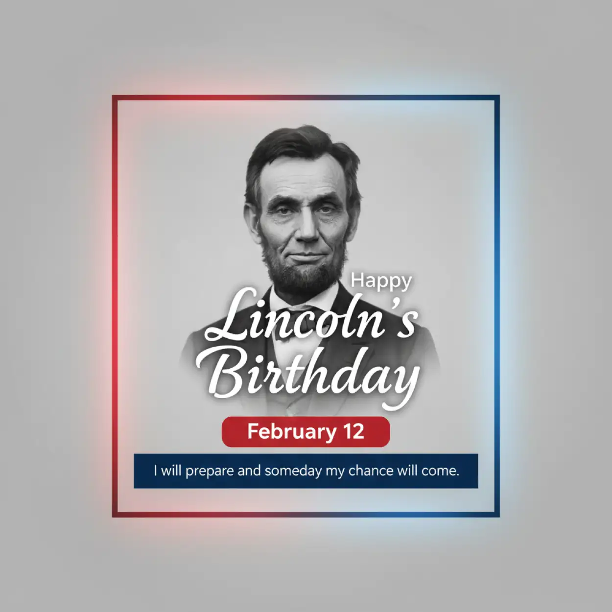 Free Download Lincolns Birthday Patriotic Banner - High Quality Happy Lincolns Birthday Image