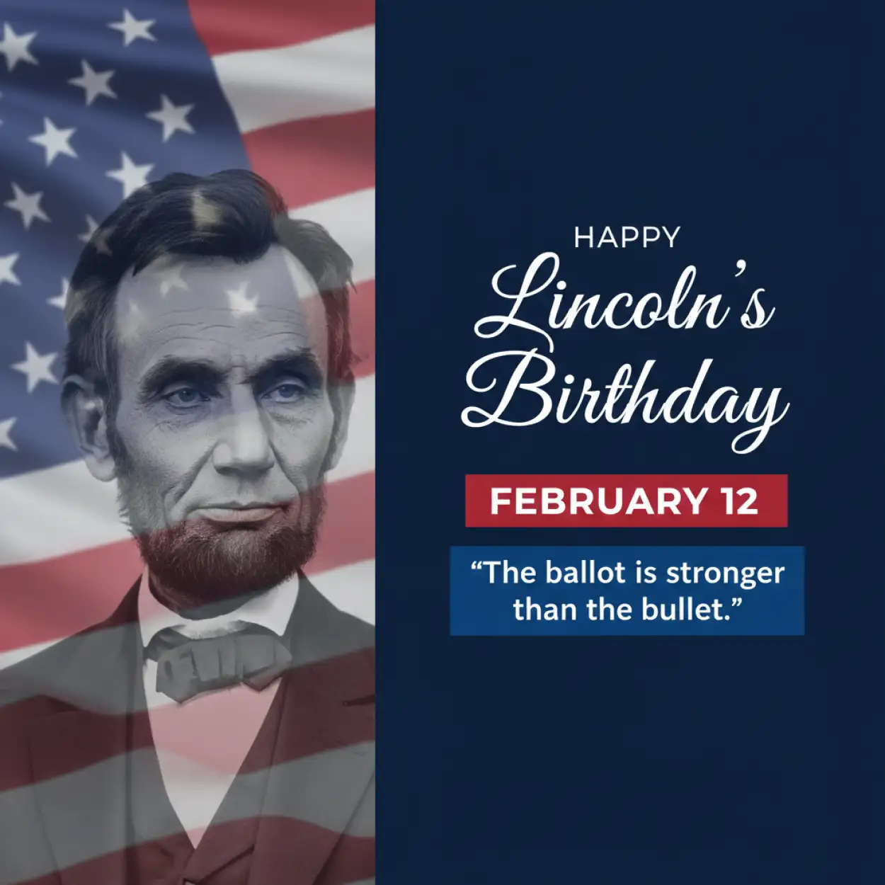 Free Download Lincolns Birthday Patriotic Quotes - High Quality Happy Lincolns Birthday Image