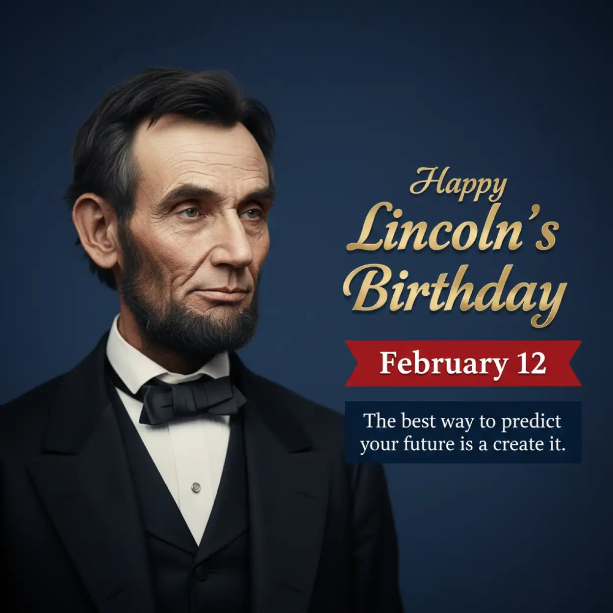 Free Download Lincolns Birthday Quote Poster - High Quality Happy Lincolns Birthday Background