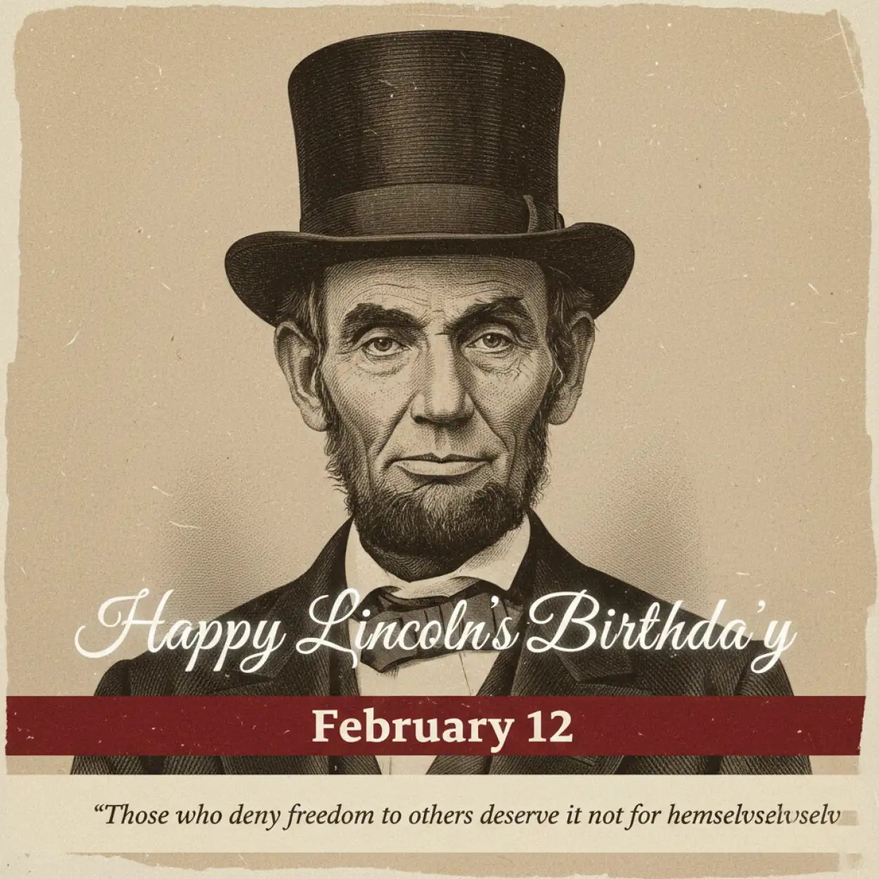Free Download Lincolns Birthday Tribute Images - High Quality Happy Lincolns Birthday Image