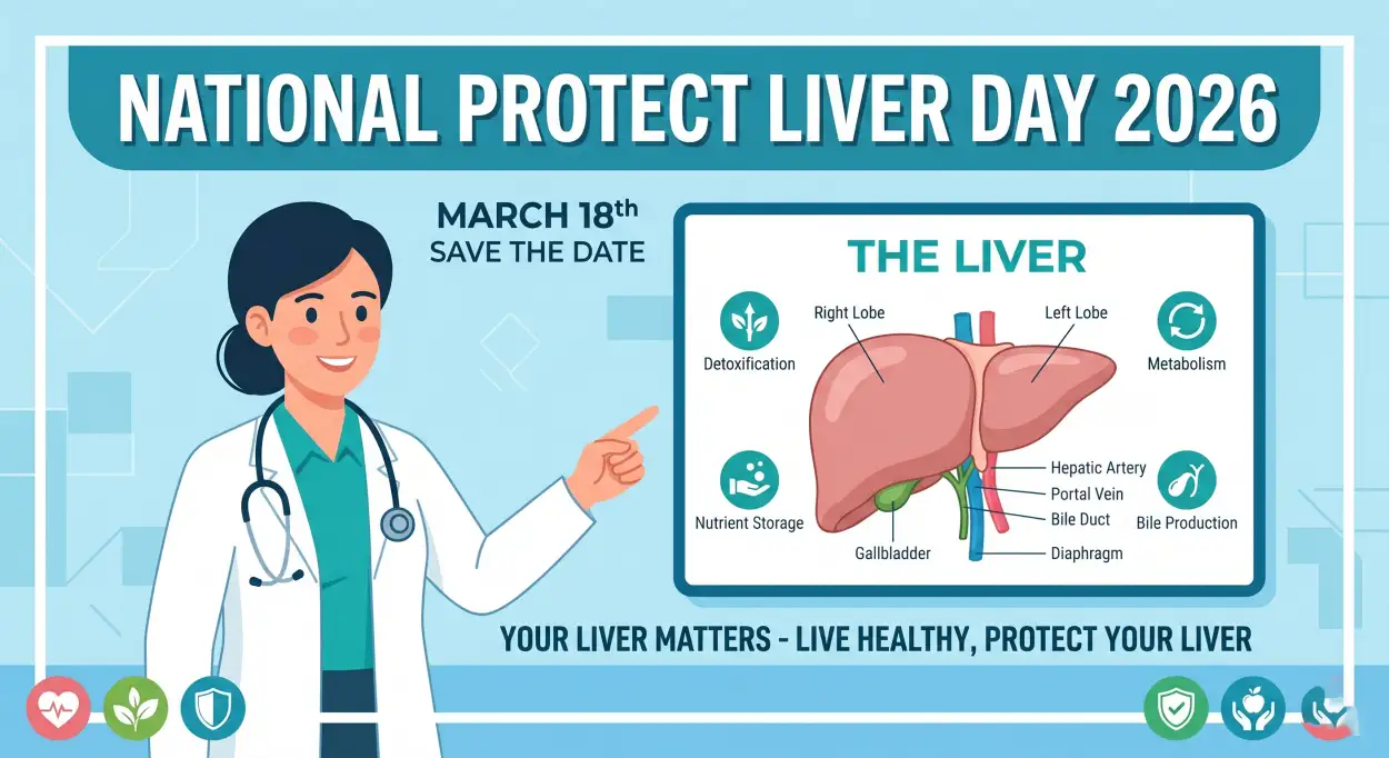 Free Download Liver Care Awareness Flyer Template - High Quality National Protect Liver Day 2026 Image