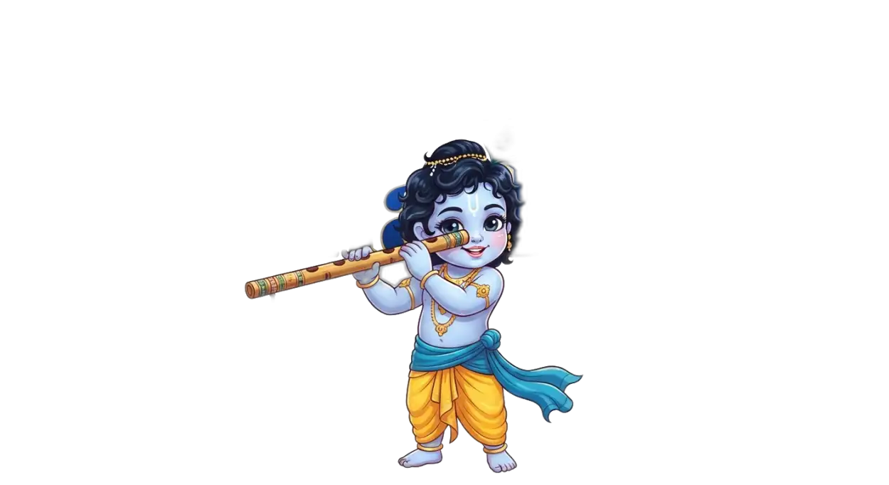 Free Download Lord Krishna Playing Flute Png Transparent Background - High Quality Krishna Janmashtami Png 2026 Transparent PNG