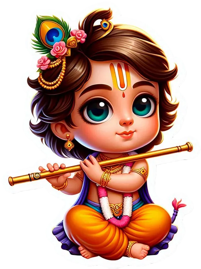 Lord Krishna With Flute Png Image For Janmashtami Celebrations - Royalty Free Lord Krishna PNG Image | Pngmagic Free Download Lord Krishna With Flute Png Image For Janmashtami Celebrations - High Quality Lord Krishna PNG PNG Image