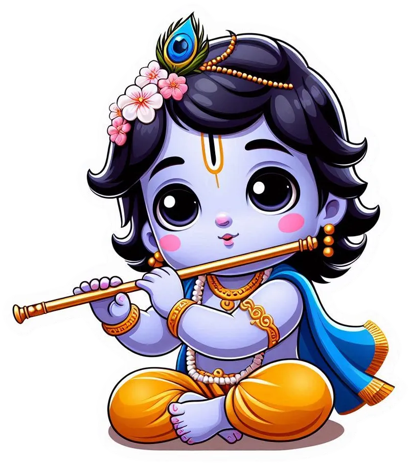 Free Download Lord Krishna With Flute Png Image For Social Media Posts - High Quality Lord Krishna PNG PNG Image