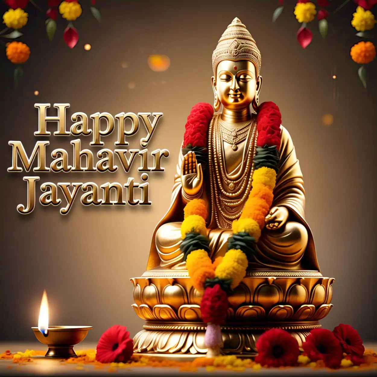 Free Download Lord Mahavir Blessing Hands - High Quality Happy Mahavir Jayanti Background