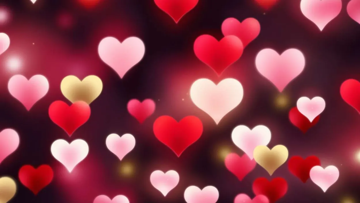 Free Download Love Background With Golden Hearts And Black Backdrop - High Quality Love Background Background