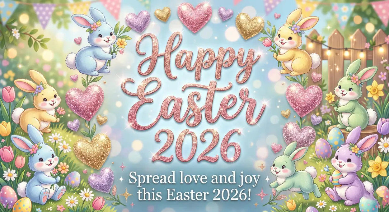Free Download Love Themed Easter 2026 Messages - High Quality Happy Easter 2026 Image