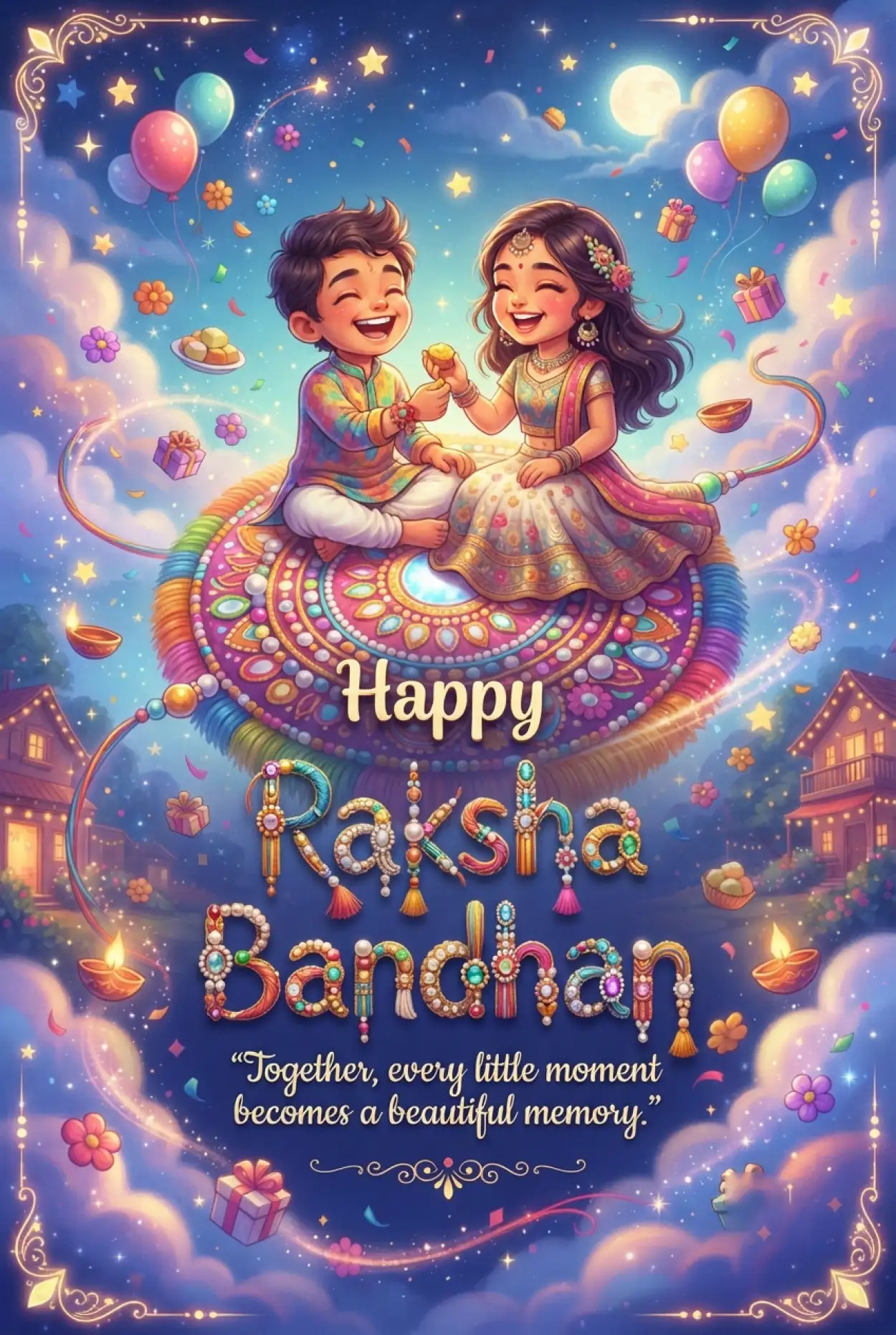 Free Download Lovely Raksha Bandhan Wishes For Kids - High Quality Happy Raksha Bandhan Wishes For Children Image