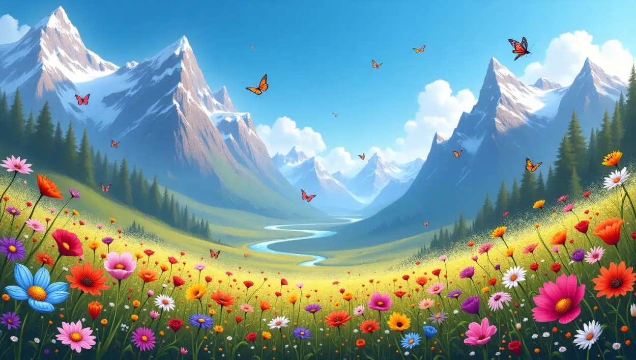 Lush Green Valley Background With Trees - Royalty Free Valley Nature Background Image | Pngmagic Free Download Lush Green Valley Background With Trees - High Quality Valley Nature Background Background