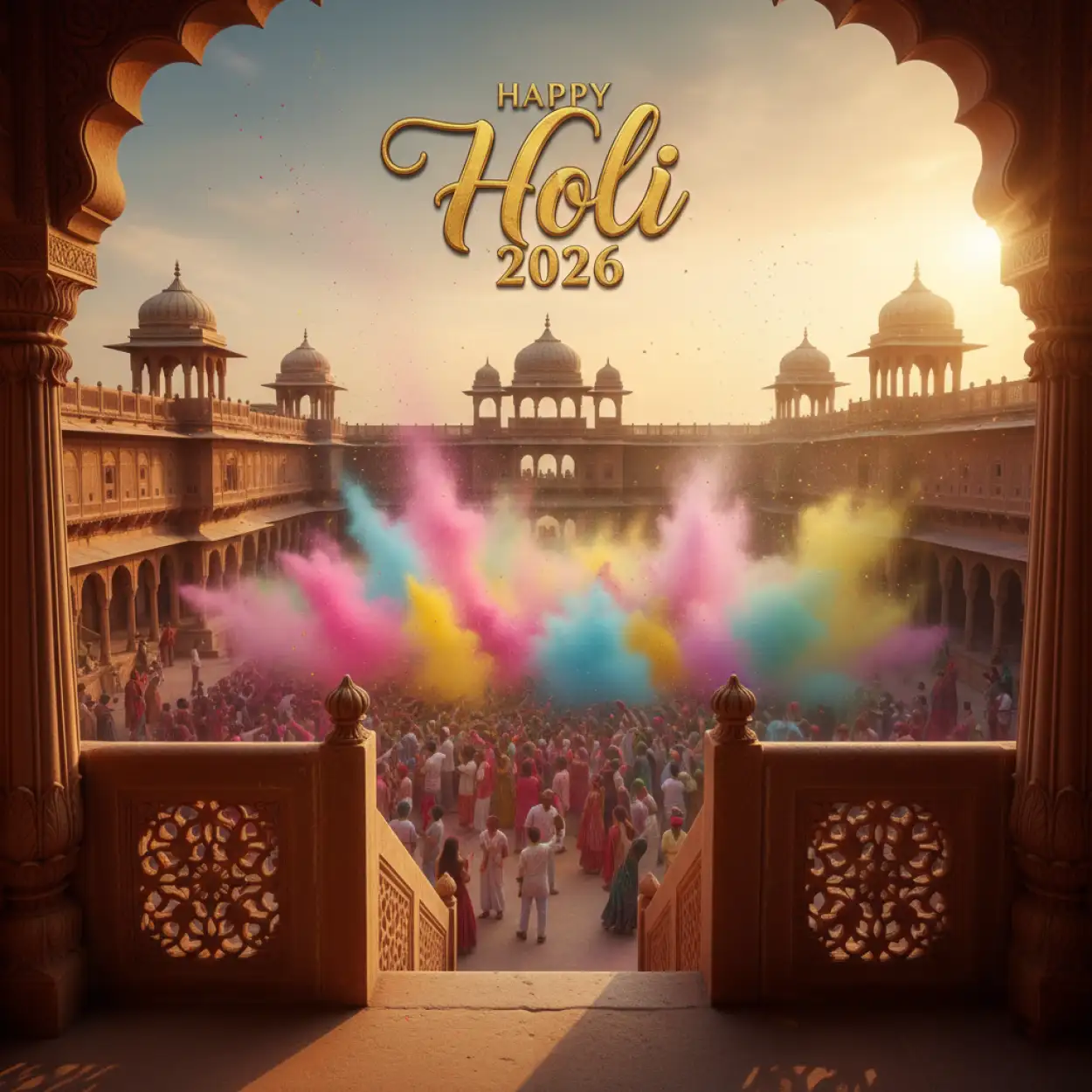 Free Download Luxury Happy Holi Greeting Card 2026 2 - High Quality Happy Holi Greeting Card 2026 Image