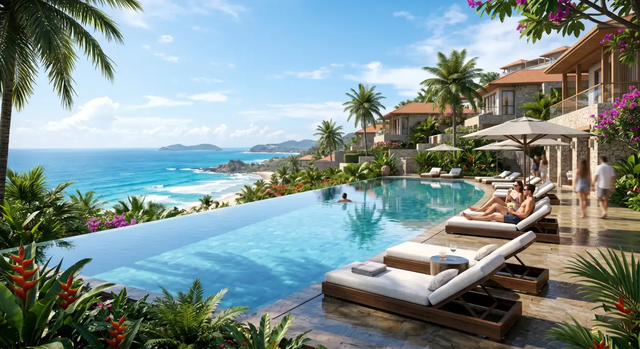 Free Download Luxury Summer Resort Background For Advertisement - High Quality Summer Background Background Image