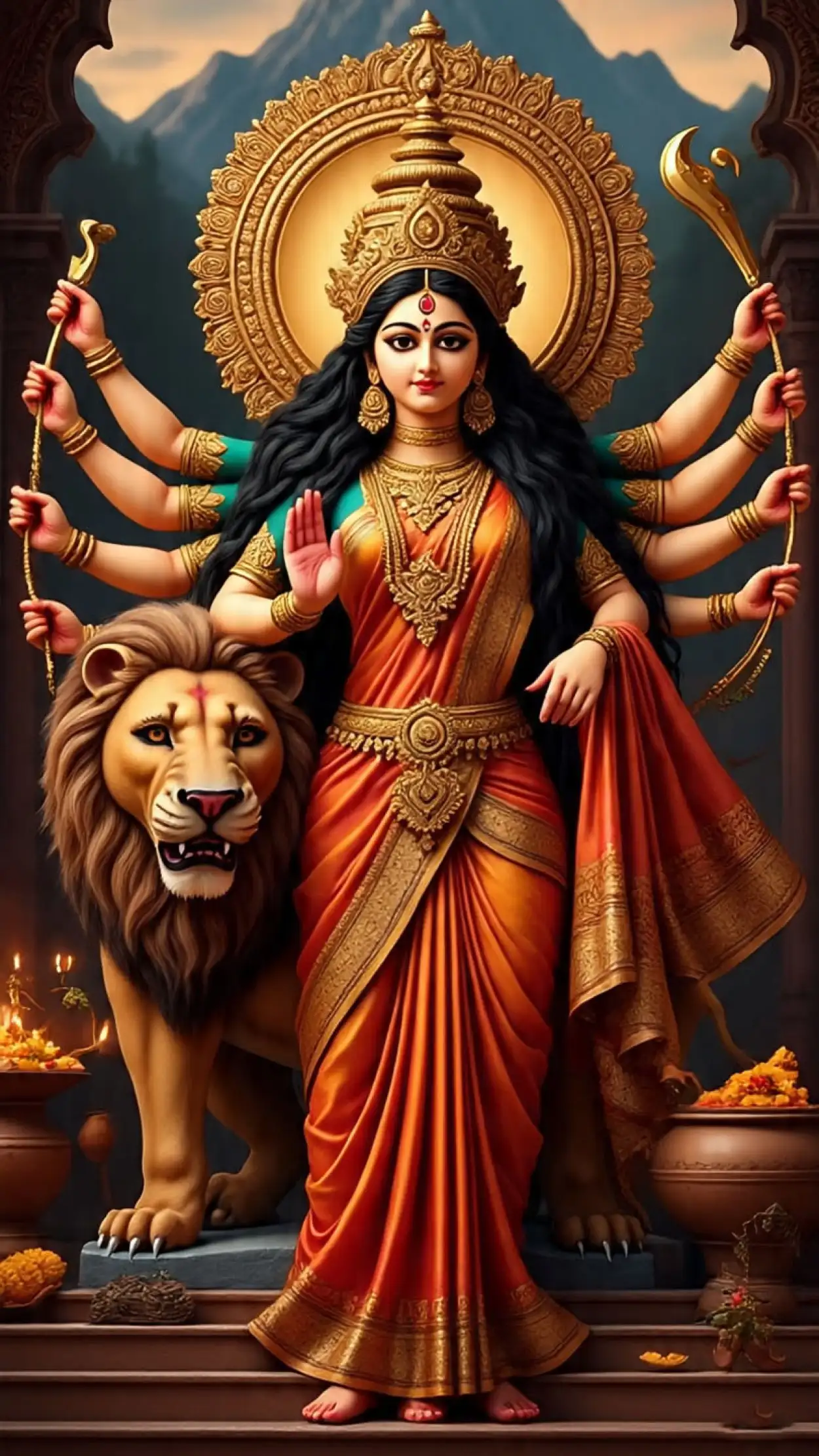 Free Download Maa Durga Photo Vector Art Free - High Quality Maa Durga Photo Background
