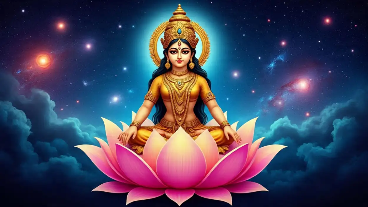 Free Download Maa Durga Photo With Trident And Lotus - High Quality Maa Durga Photo Image