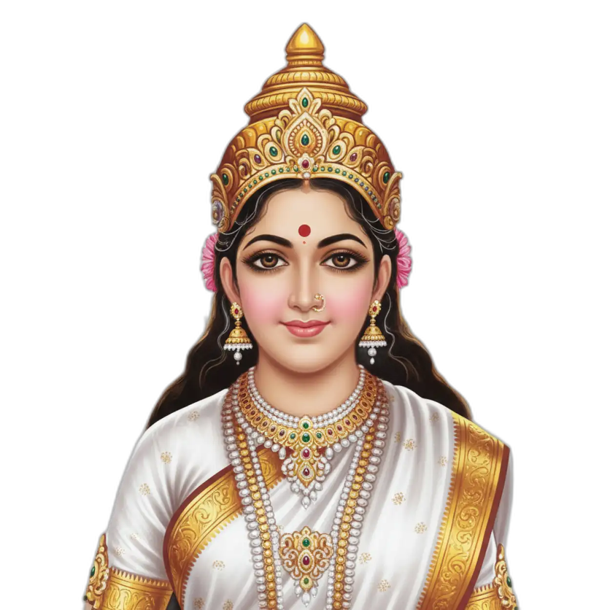Free Download Maa Saraswati Png Divine Look - High Quality Saraswati Png Transparent PNG