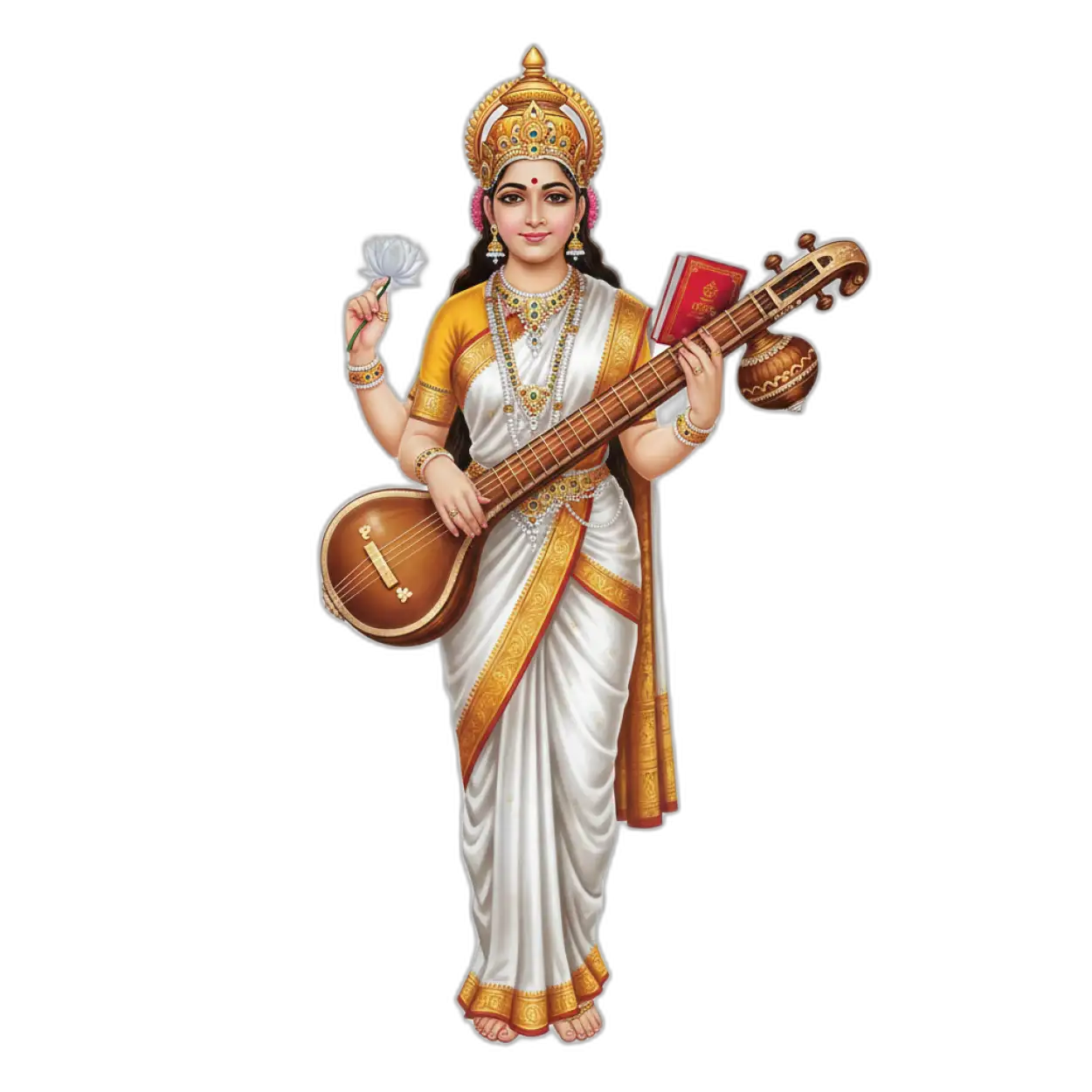 Free Download Maa Saraswati Png For School Website - High Quality Saraswati Png Transparent PNG