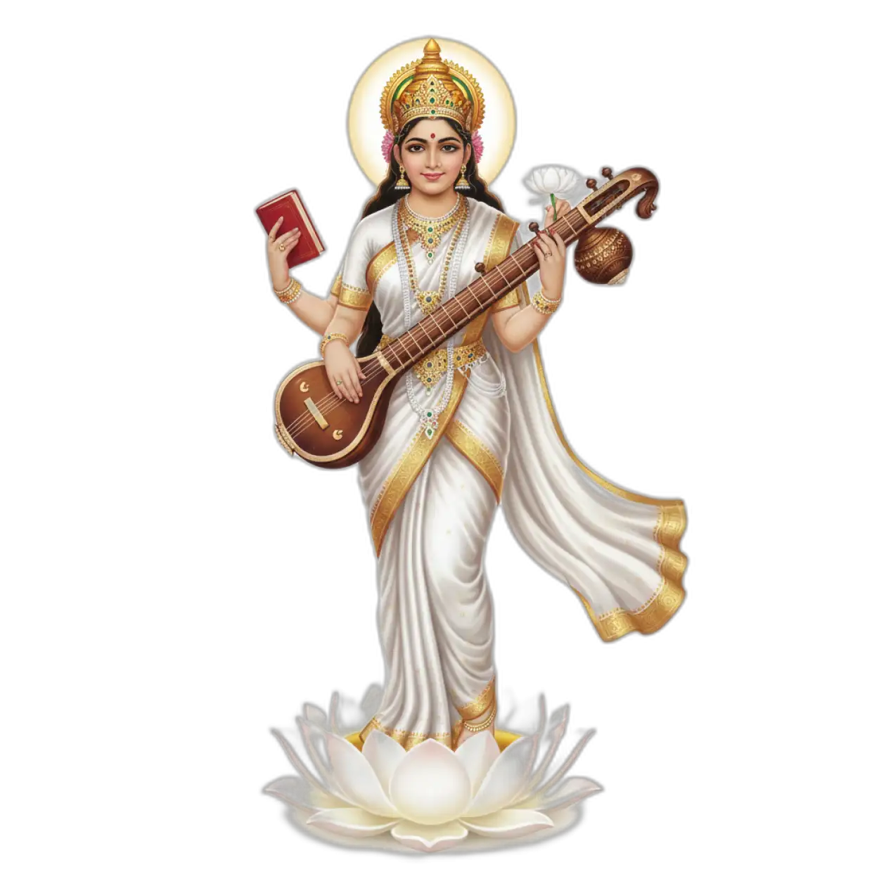 Free Download Maa Saraswati Png High Quality - High Quality Saraswati Png Transparent PNG