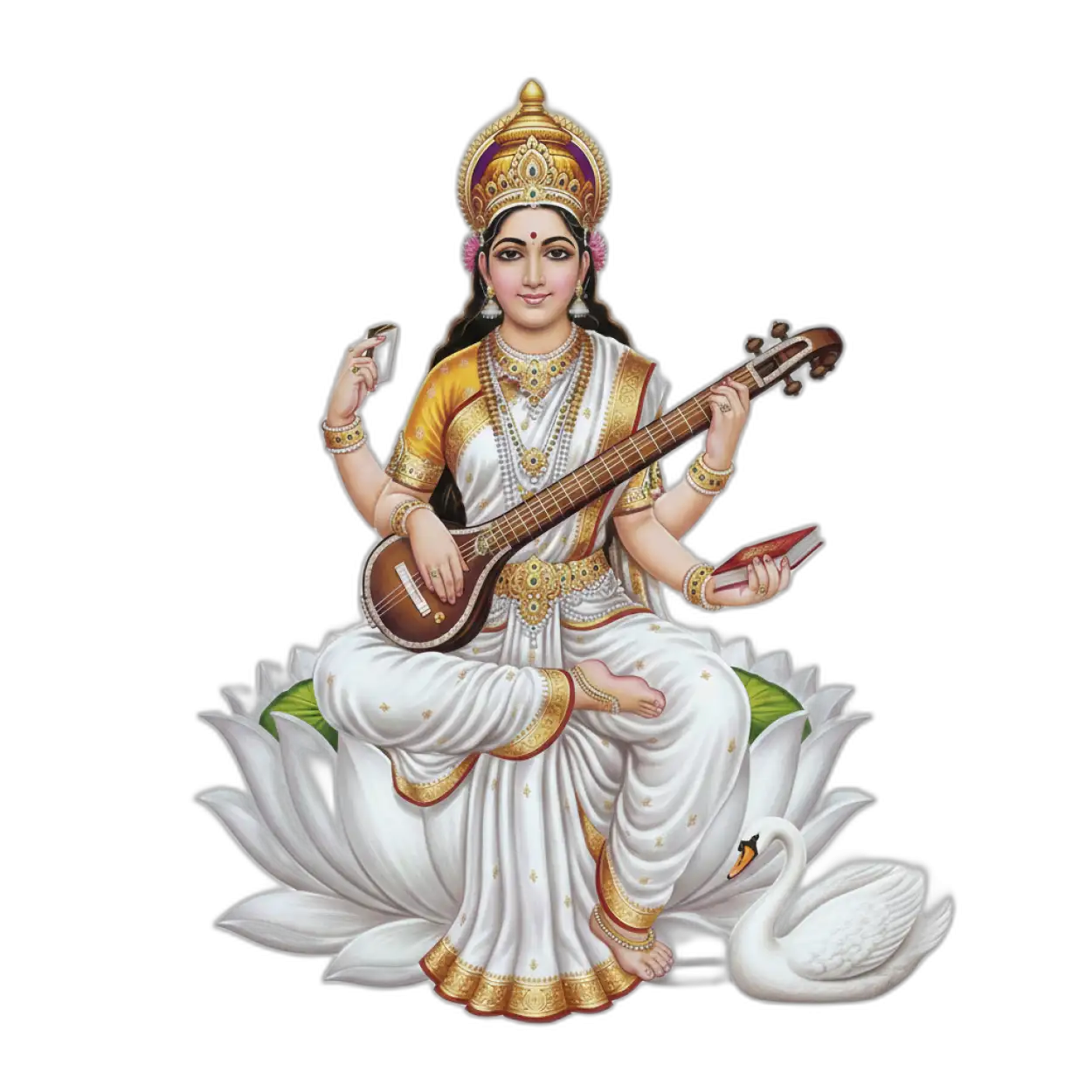 Free Download Maa Saraswati Png Transparent Background High Resolution Free Download - High Quality Saraswati Png Transparent PNG