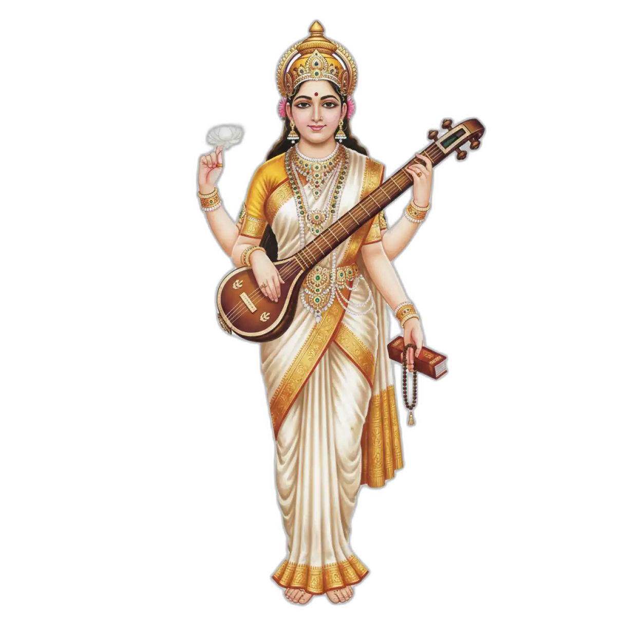 Free Download Maa Saraswati Png Vector Style - High Quality Saraswati Png PNG Image