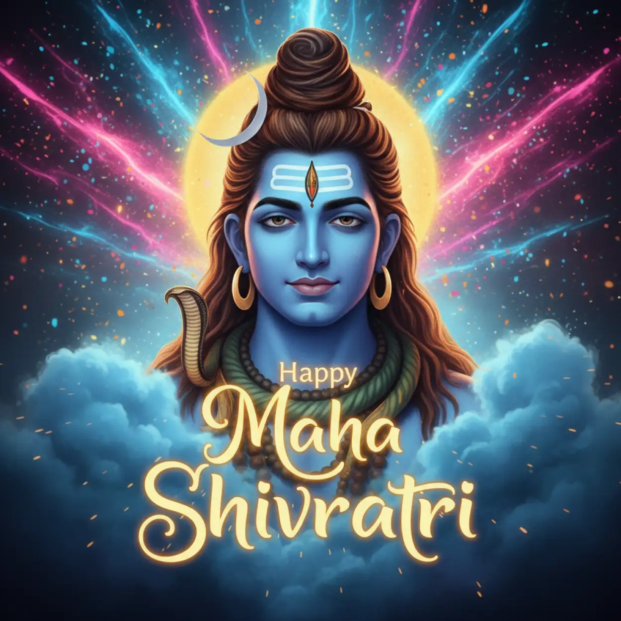 Free Download Maha Shivratri Wishes Artistic Painting Style - High Quality Maha Shivratri Wishes Background
