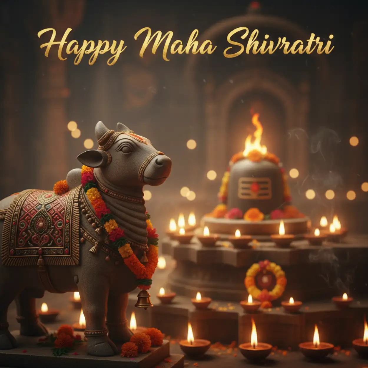 Free Download Maha Shivratri Wishes With Nandi Image - High Quality Maha Shivratri Wishes Background