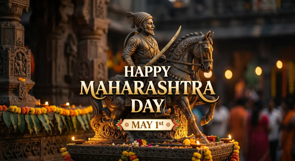 Free Download Maharashtra Day 2026 Wishes Hd Wallpaper For Whatsapp - High Quality Happy Maharashtra Day 2026 Image