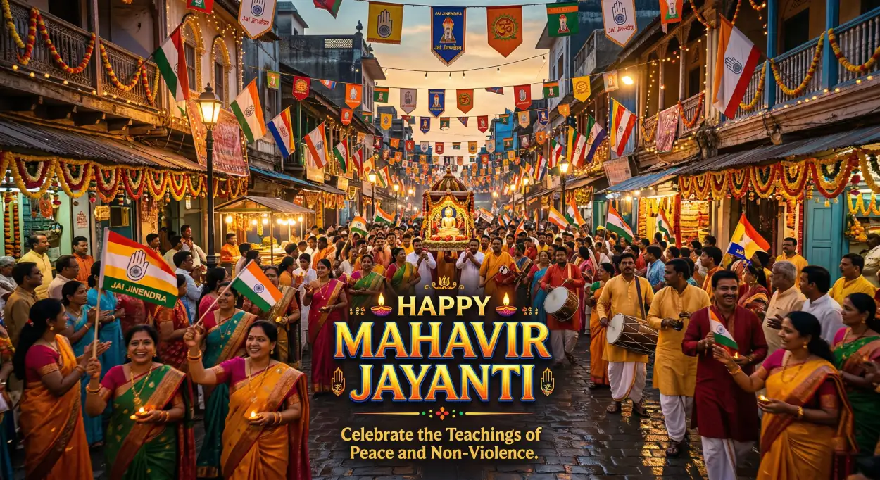 Free Download Mahavir Jayanti 2026 Flyer Design - High Quality Happy Mahavir Jayanti 2026 Image