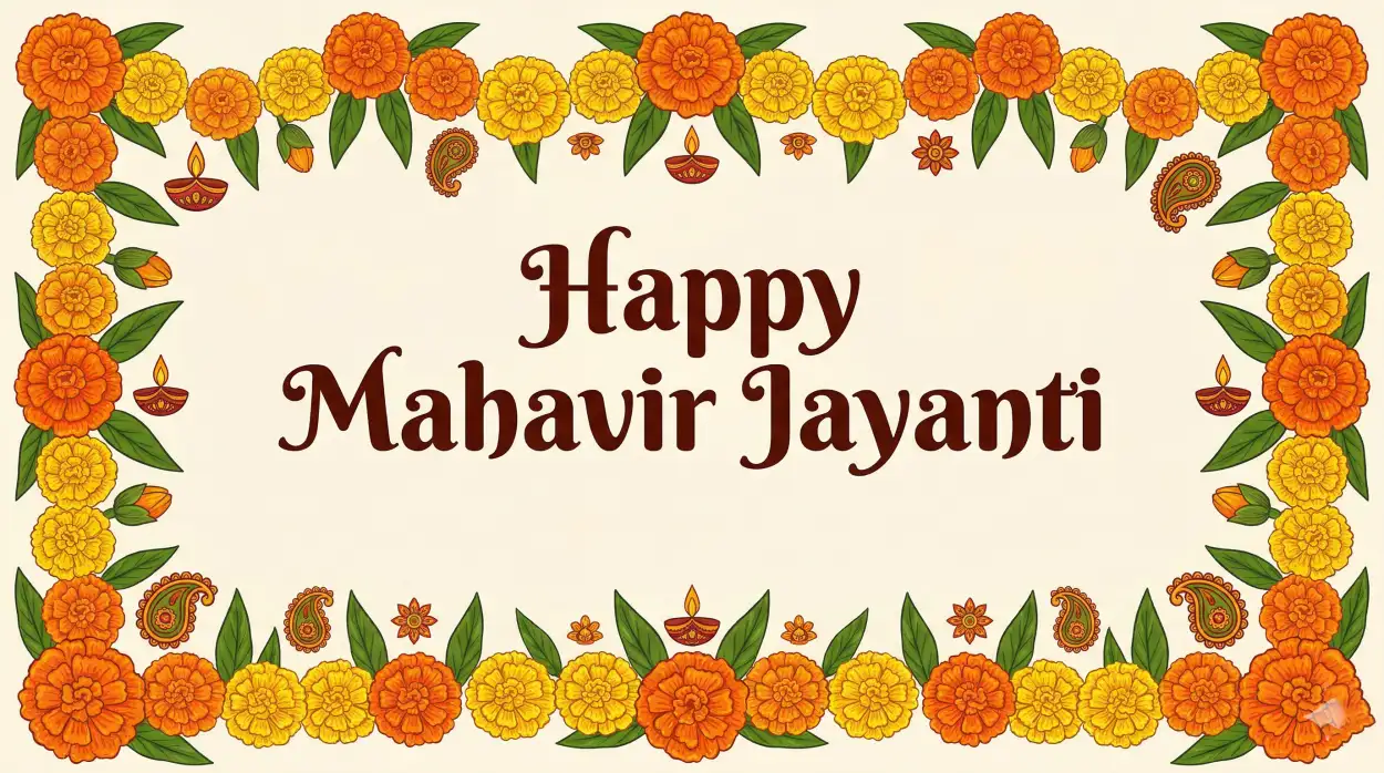 Free Download Mahavir Jayanti 2026 Greeting Images With Jain Quotes - High Quality Happy Mahavir Jayanti 2026 Image