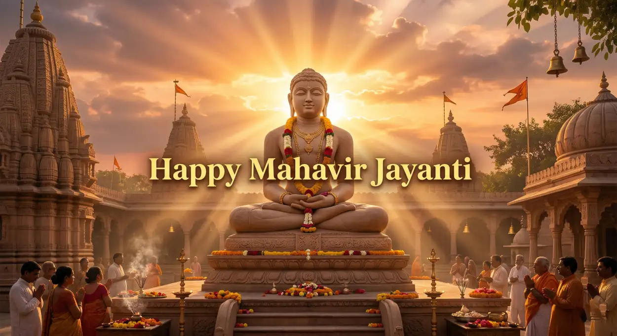 Free Download Mahavir Jayanti 2026 Hd Images With Lord Mahavir And Quotes - High Quality Happy Mahavir Jayanti 2026 Image