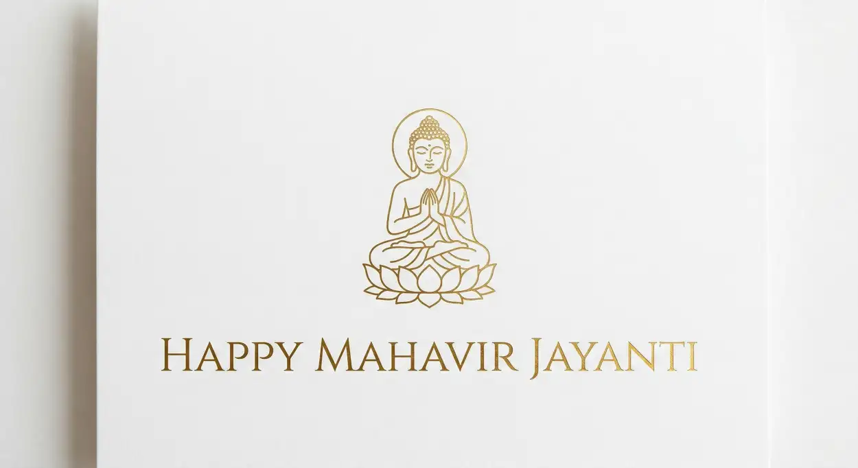 Free Download Mahavir Jayanti 2026 Minimalist Design - High Quality Happy Mahavir Jayanti 2026 Image