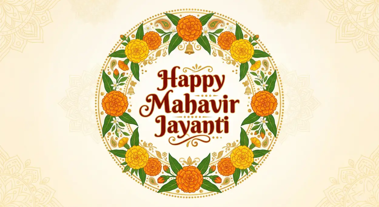 Free Download Mahavir Jayanti 2026 Modern Typography Quotes Design - High Quality Happy Mahavir Jayanti 2026 Image