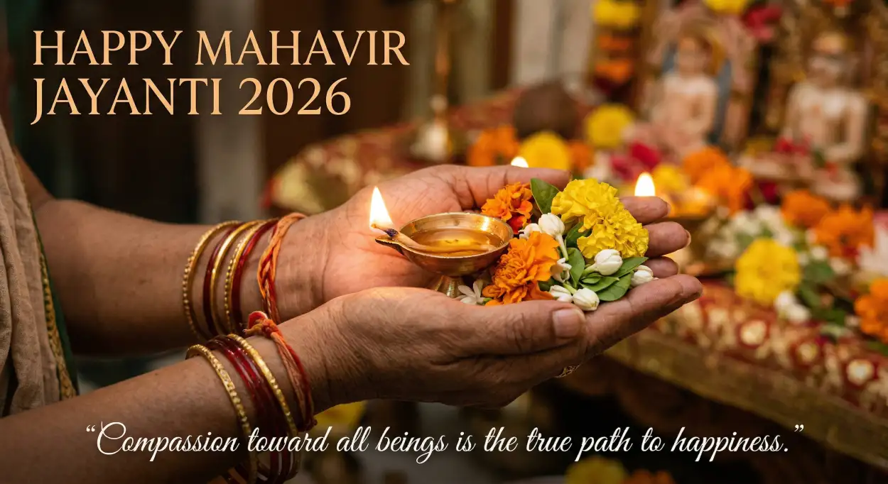 Free Download Mahavir Jayanti 2026 Wishes For Devotional Posts - High Quality Mahavir Jayanti 2026 Wishes Image