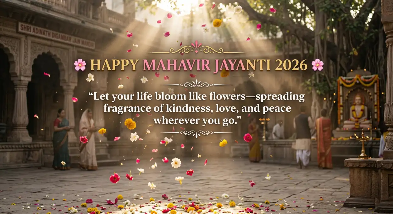 Free Download Mahavir Jayanti 2026 Wishes For Greeting Messages - High Quality Mahavir Jayanti 2026 Wishes Image