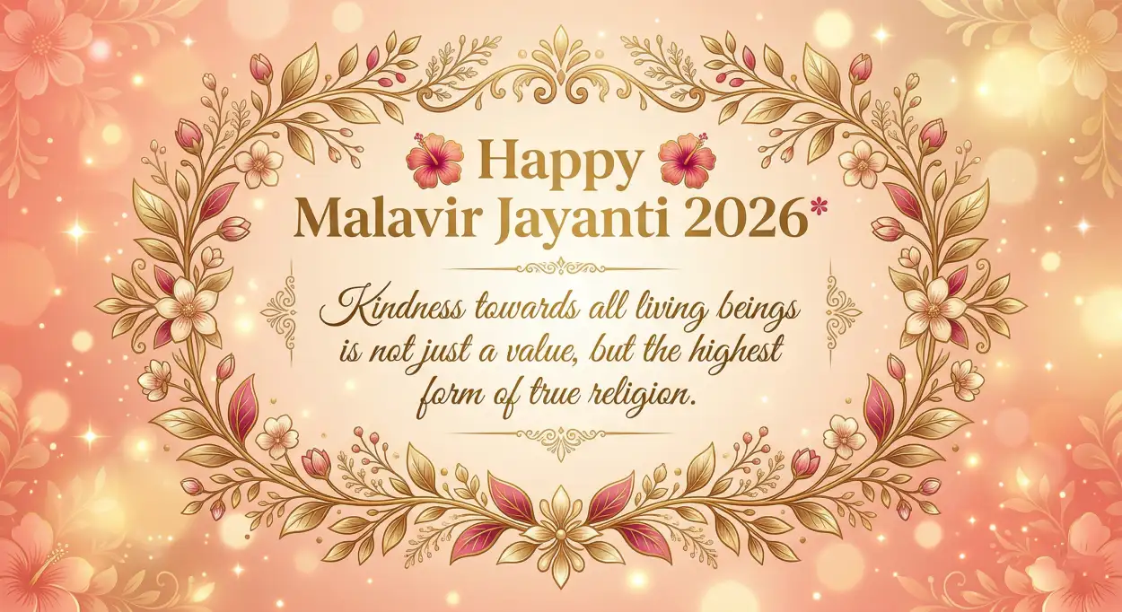 Free Download Mahavir Jayanti 2026 Wishes For Kindness - High Quality Mahavir Jayanti 2026 Wishes Image