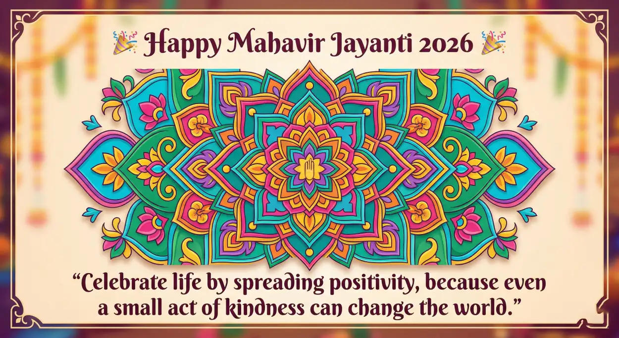 Free Download Mahavir Jayanti 2026 Wishes For Positive Thinking - High Quality Mahavir Jayanti 2026 Wishes Image