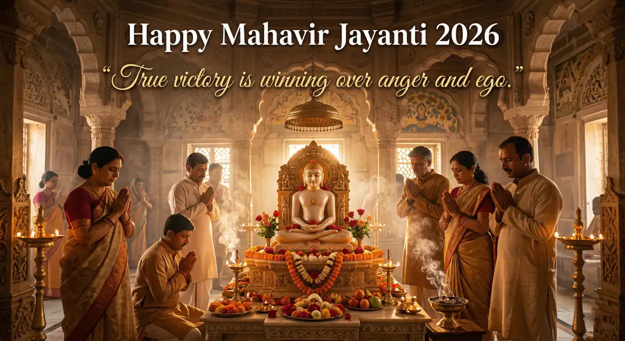 Free Download Mahavir Jayanti 2026 Wishes For Prosperity - High Quality Mahavir Jayanti 2026 Wishes Image