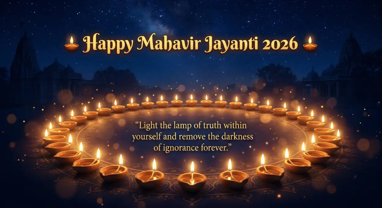 Free Download Mahavir Jayanti 2026 Wishes For Truthfulness - High Quality Mahavir Jayanti 2026 Wishes Image