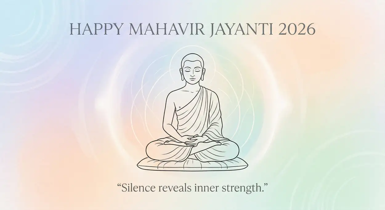 Free Download Mahavir Jayanti 2026 Wishes Images Download - High Quality Mahavir Jayanti 2026 Wishes Image