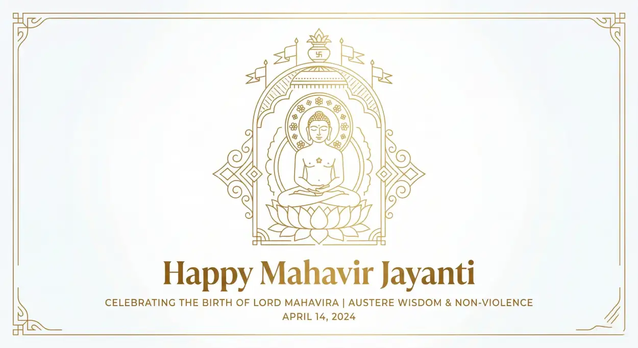 Free Download Mahavir Jayanti 2026 Wishes Images With Quotes Download - High Quality Happy Mahavir Jayanti 2026 Image