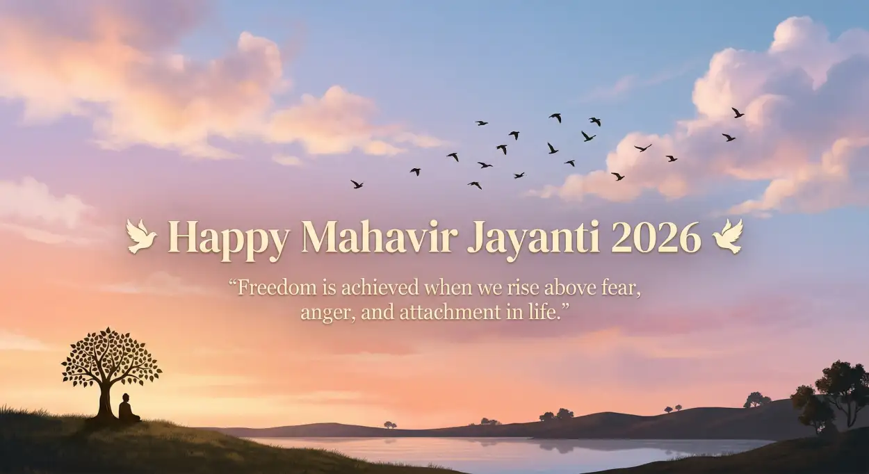 Free Download Mahavir Jayanti 2026 Wishes In Formal Tone - High Quality Mahavir Jayanti 2026 Wishes Image