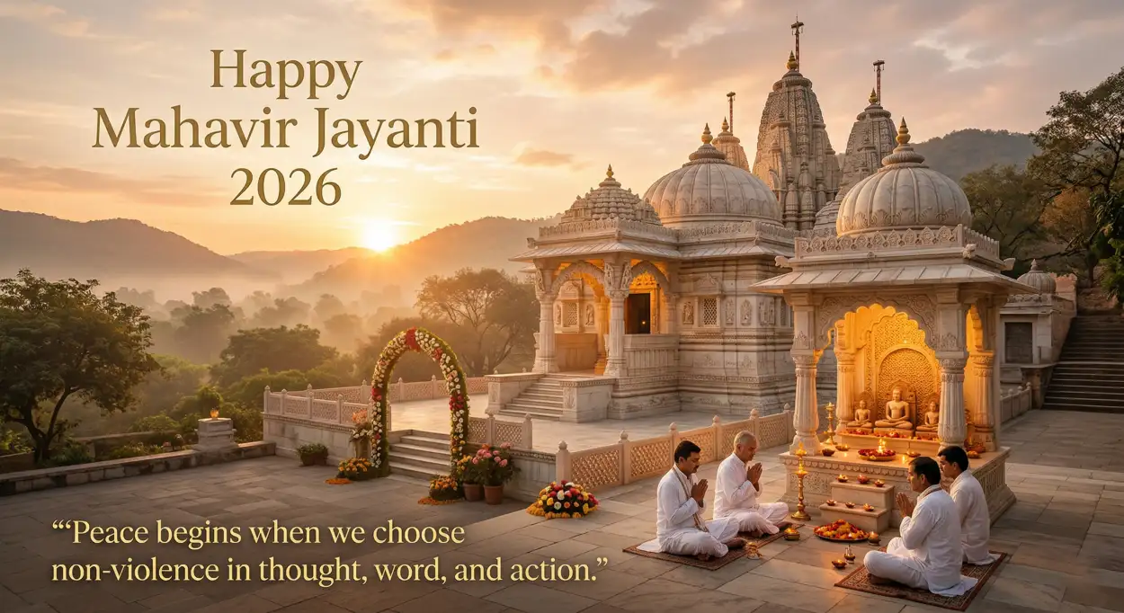 Free Download Mahavir Jayanti 2026 Wishes In Simple English - High Quality Mahavir Jayanti 2026 Wishes Image