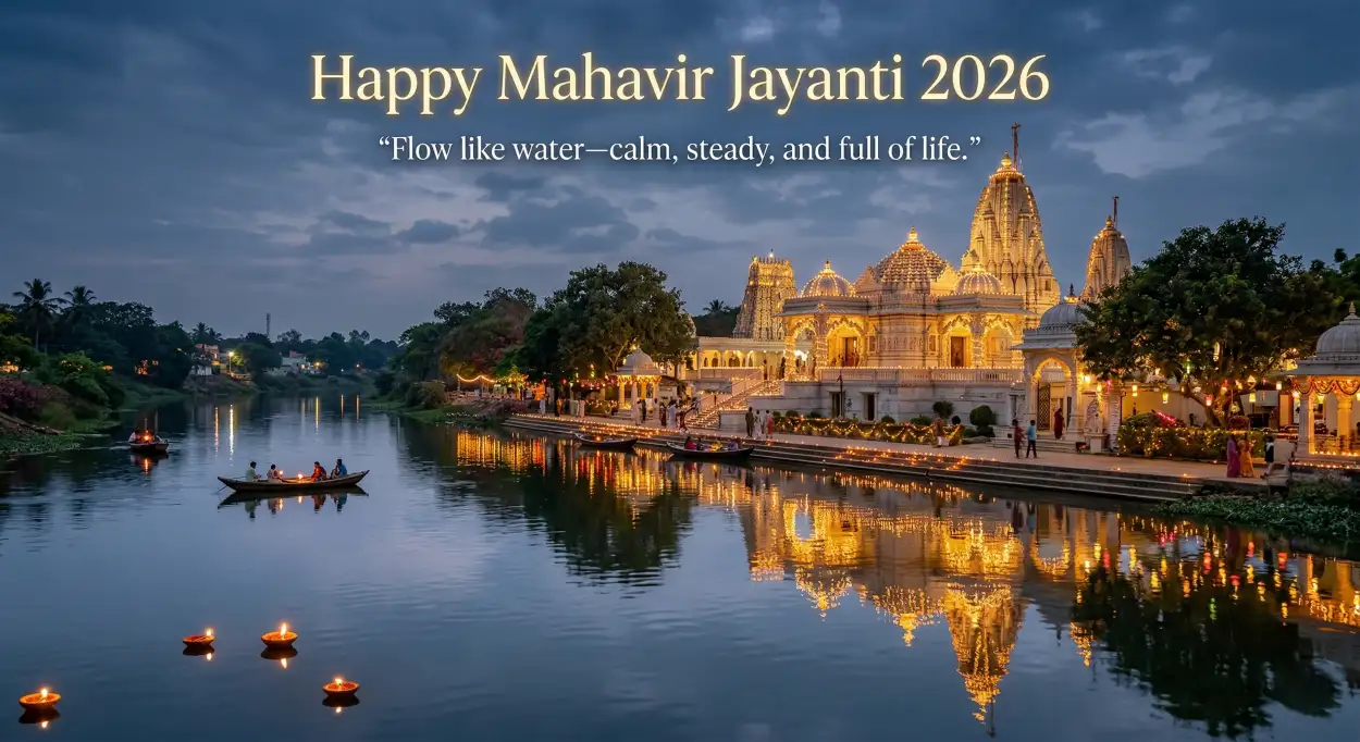 Free Download Mahavir Jayanti 2026 Wishes Short Captions - High Quality Mahavir Jayanti 2026 Wishes Image