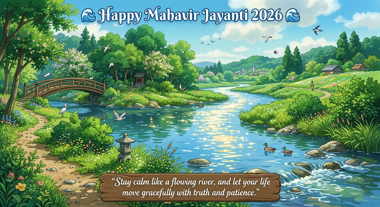 Free Download Mahavir Jayanti 2026 Wishes Text For Greeting Cards - High Quality Mahavir Jayanti 2026 Wishes Image