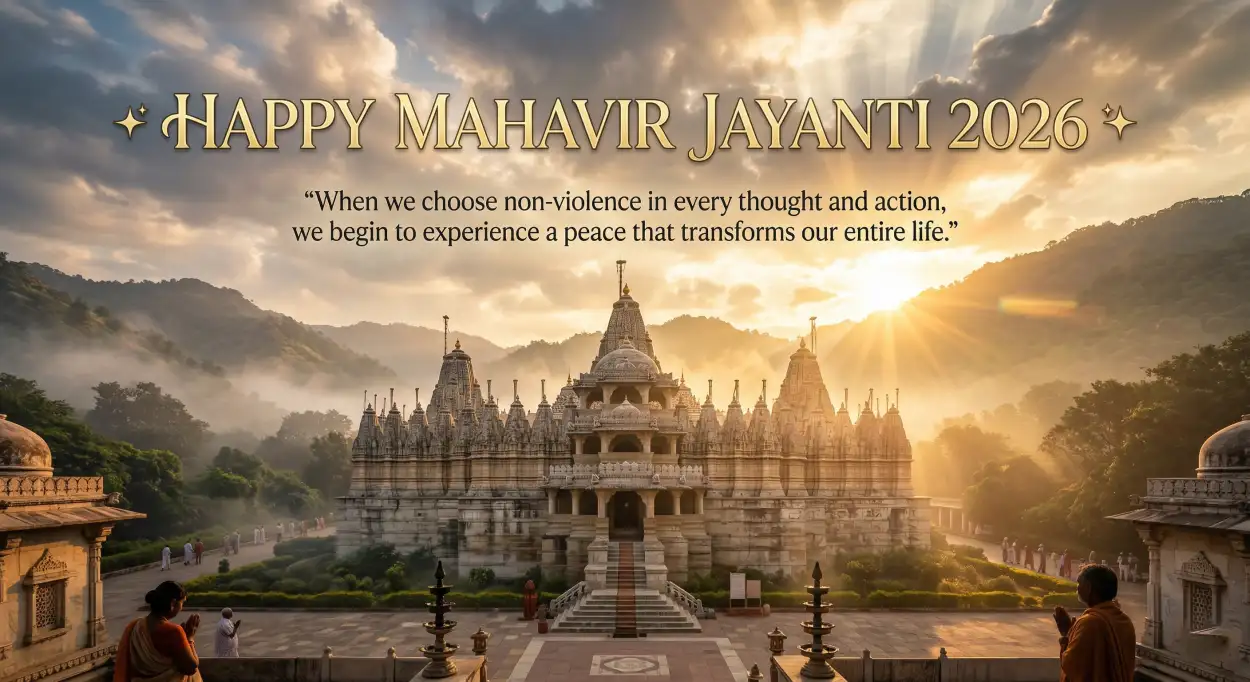 Free Download Mahavir Jayanti 2026 Wishes With Lord Mahavir Quotes - High Quality Mahavir Jayanti 2026 Wishes Image