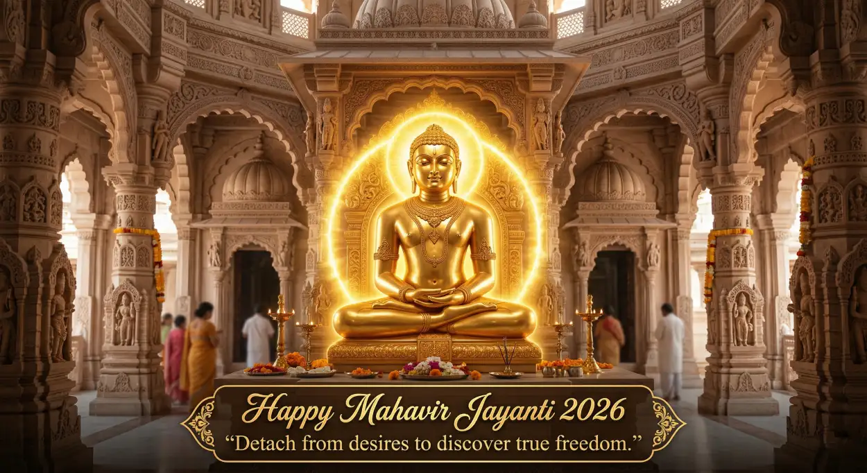 Free Download Mahavir Jayanti 2026 Wishes With Moral Values - High Quality Mahavir Jayanti 2026 Wishes Image