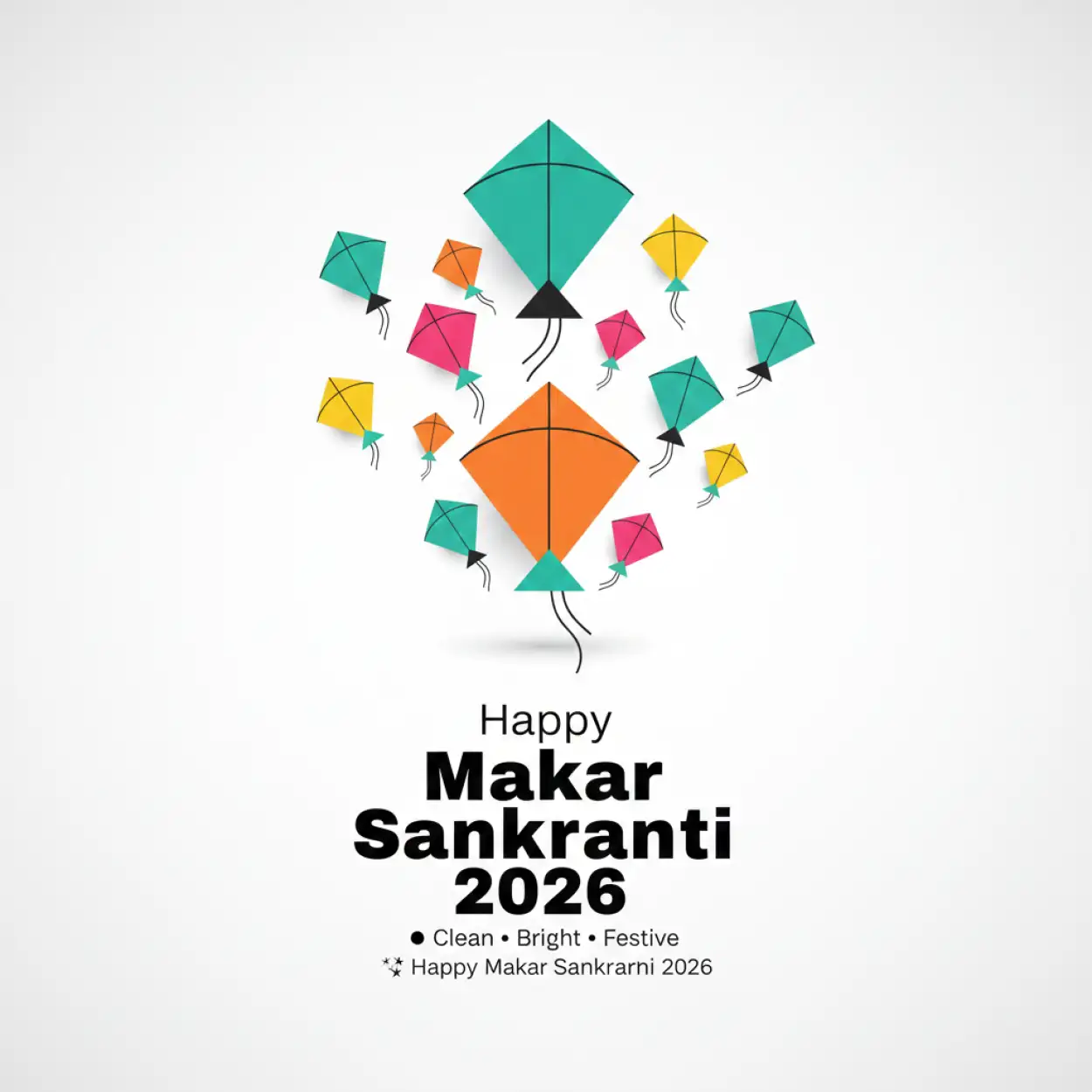Free Download Makar Sankranti 2026 Wishes Vector Illustration - High Quality Happy Makar Sankranti 2026 Wishes Background