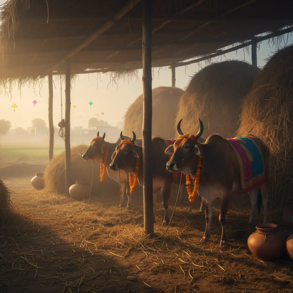 Free Download Makar Sankranti Background Ai Generated Artwork - High Quality Makar Sankranti Background Background Image