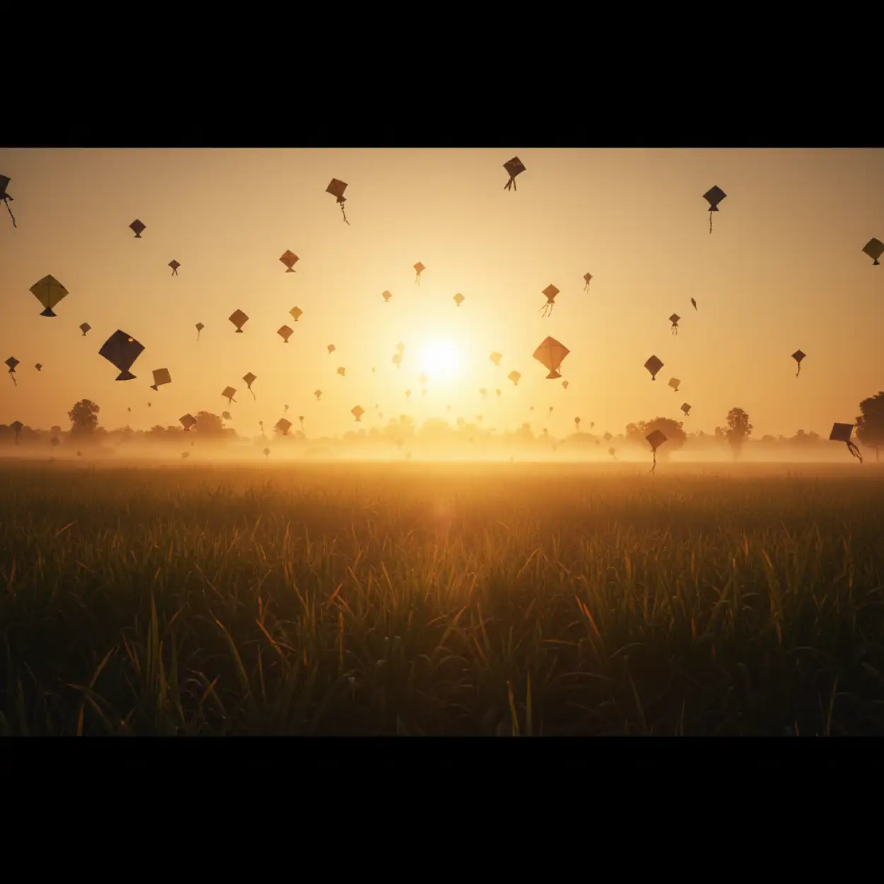 Free Download Makar Sankranti Background Early Morning Scene - High Quality Makar Sankranti Background Background Image