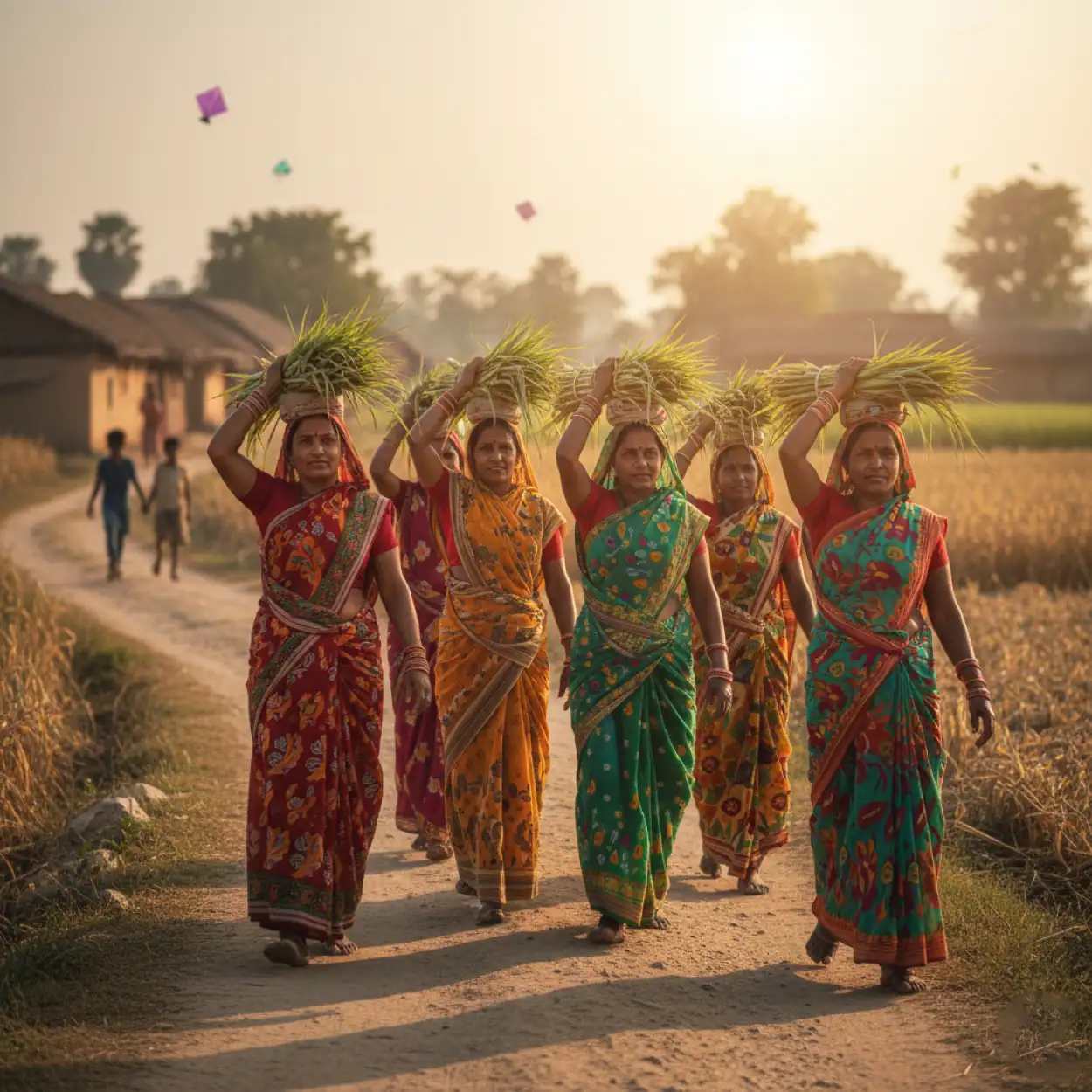 Free Download Makar Sankranti Background Farming Theme - High Quality Makar Sankranti Background Background Image